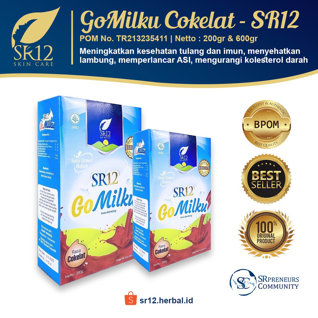 

GOMILKU SR12 RASA COKELAT / SUSU KAMBING / SUSU ETAWA KUALITAS PREMIUM / GOAT MILK SUSU BUBUK BPOM