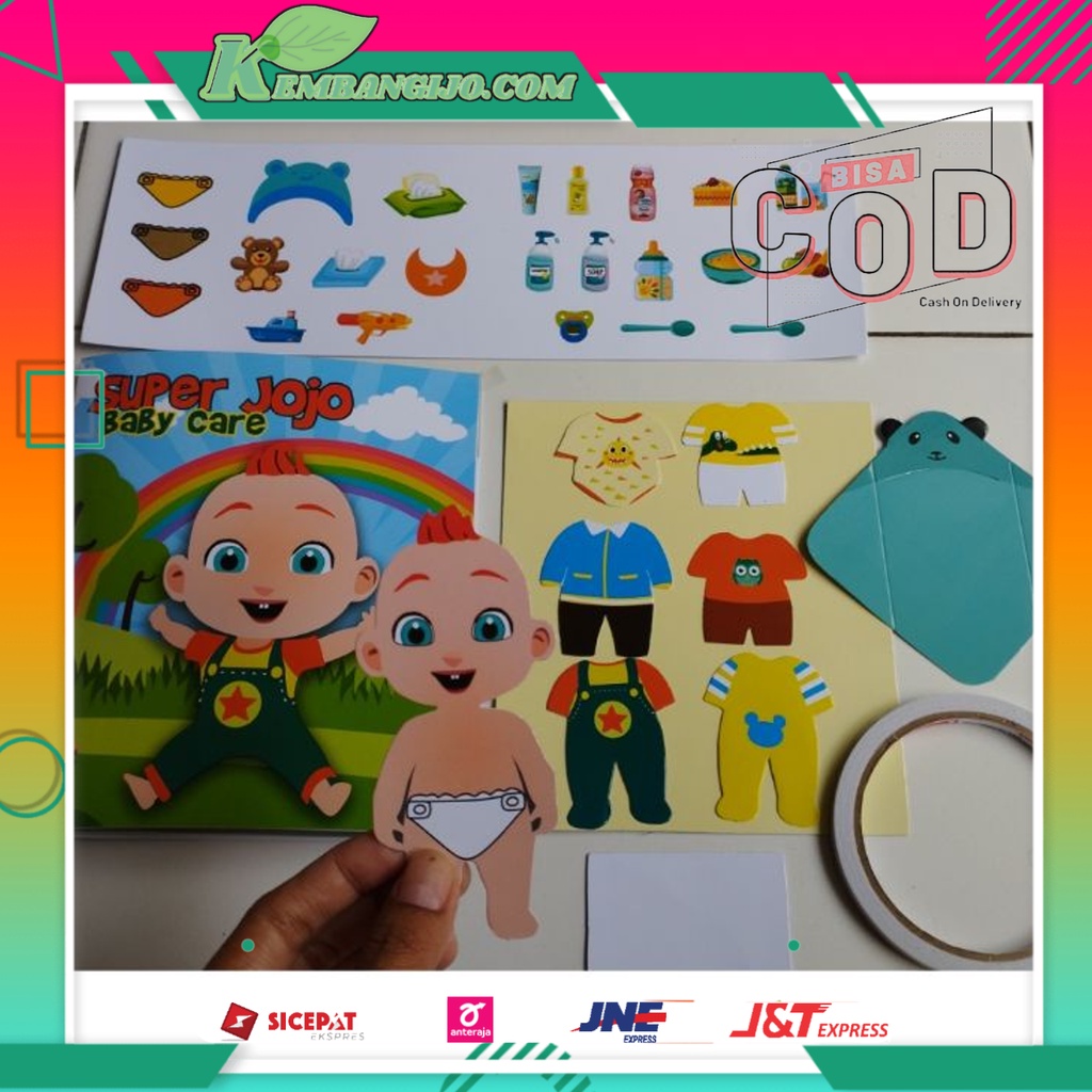 Super Jojo Baby Care Mainan Bongkar Pasang Bongkarpasang Puzzla Kertas Tempel Anak Laki Laki Perempu