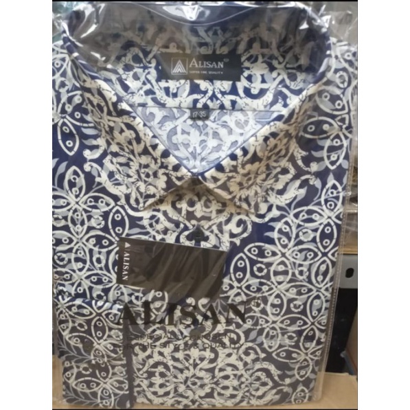 Alisan Kemeja Batik Print Size XXL (16.5) dan XXXL (17) Tangan Panjang Reguler Non Slimfit