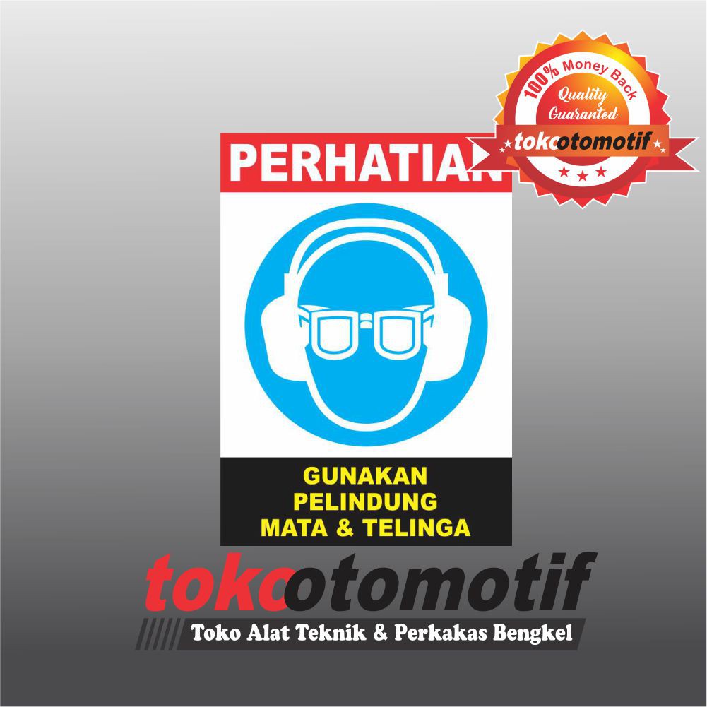 

Sticker Safety Sign K3 Gunakan Pelindung Mata & Telinga