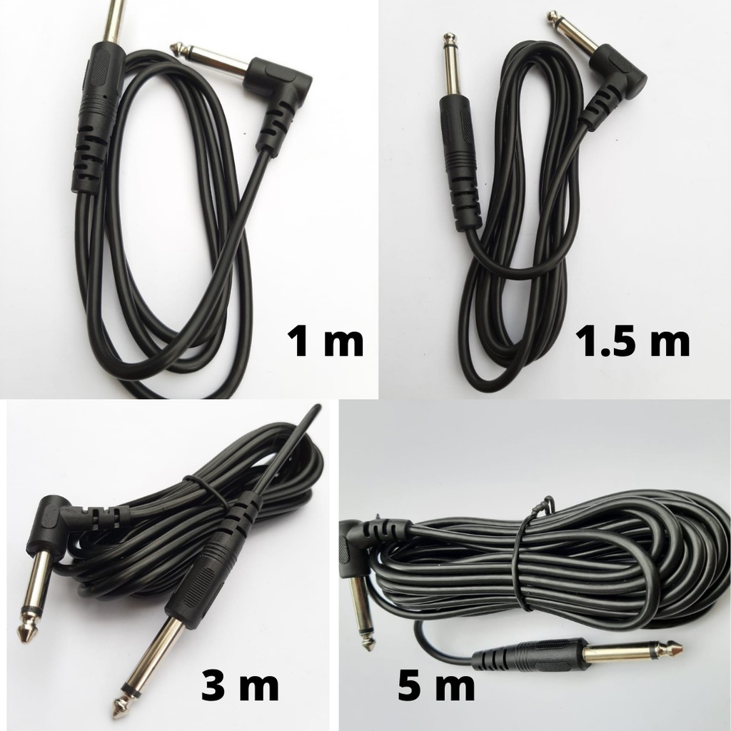 Kabel 1 1.5 3 5 m Jack Audio 6.5 mm Ts to Ts Ampli Gitar Male Bass Keyboard Mono