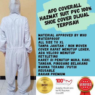  Baju  medis APD  Hazmat Suit bahan 100 PVC  tanpa jahitan 