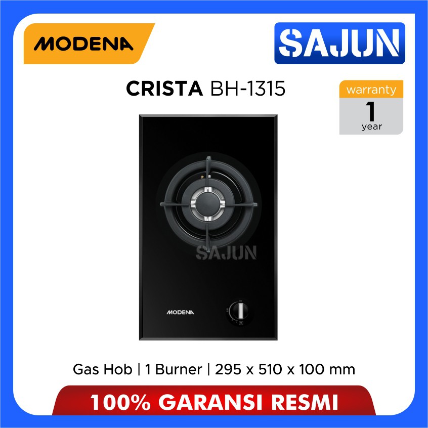 Modena Buitl In Gas Hob CRISTA BH1315 Kompor Tanam 1 Tungku BH-1315