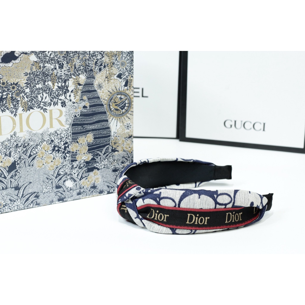 Bando Nagita Model Terbaru Dior Warna Putih Navy Bandana Branded Korea Dewasa Import Premium Quality