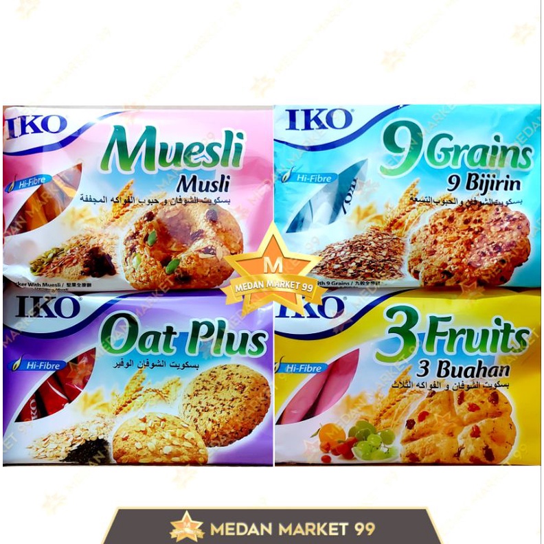 

IKO BISKUIT CRACKERS HI-FIBRE/ 3 FRUIT/ OAT PLUS/ 9 GRAINS/ MUESLI | BISCUIT | CRACKER | BISKUIT IKO | BISCUITS | ROTI | CEMILAN | BISKUT | IKO