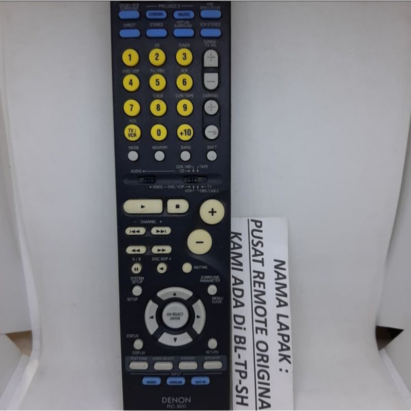 REMOTE REMOT AMPLIFIER DENON RC-920 ORIGINAL ASLI