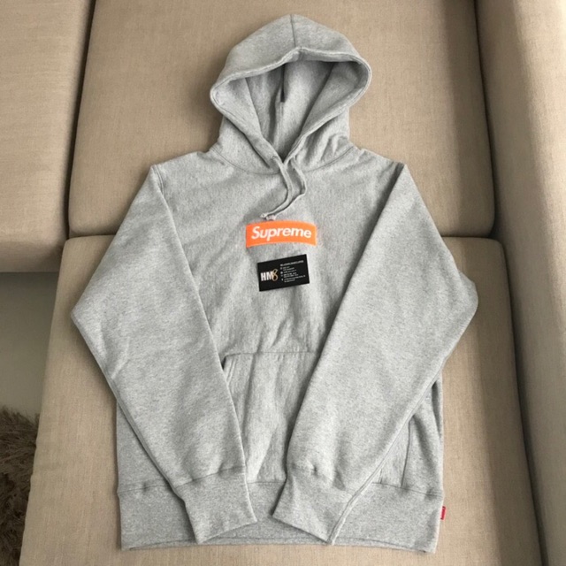 Supreme Logo Box Hoodie Grey FW