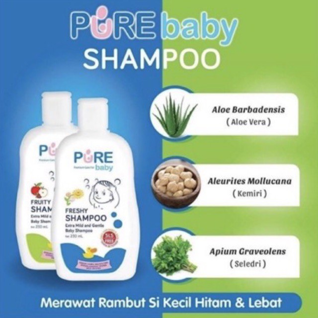 Pure Baby Shampo Freshy Fruity 230ml - Pure Baby Shampo Bayi Freshy dan Fruity