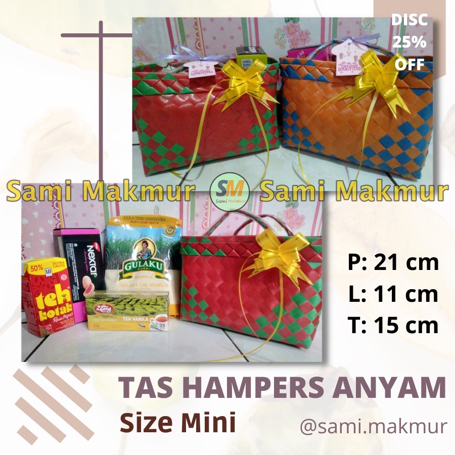 Tas Souvenir Tas Anyam Plastik Tas souvenir murah untuk Berkat Hampers Souvenir Parcel Hantaran Sembako Muat Thinwall Sterofoam Toples Roti