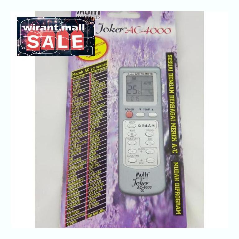 Llp8C74A Remot Remote Ac Multi Universal Joker Ac-4000 (Lg, Sharp, Panasonic) Pnlcolps