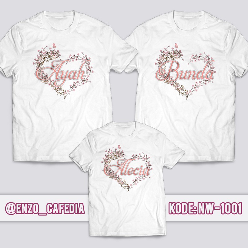 Harga Paket Lebih Hemat | Baju Kaos Couple Keluarga | Kaos Couple Family | Desain Kaos Bunga Floral 