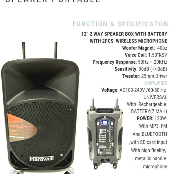 speaker portable meeting 12 bwr hardwell