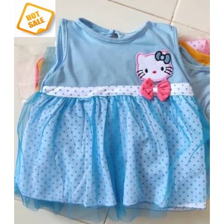 Dress hello Kitty baby Newborn / Dress bayi / pink kuning biru Tile Perempuan Girl 0- 6 bulan hello kity