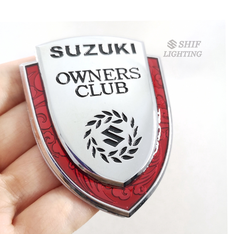 1Pc Stiker Emblem Logo SUZUKI OWNERS CLUB Bahan Metal Untuk Mobil SUZUKI