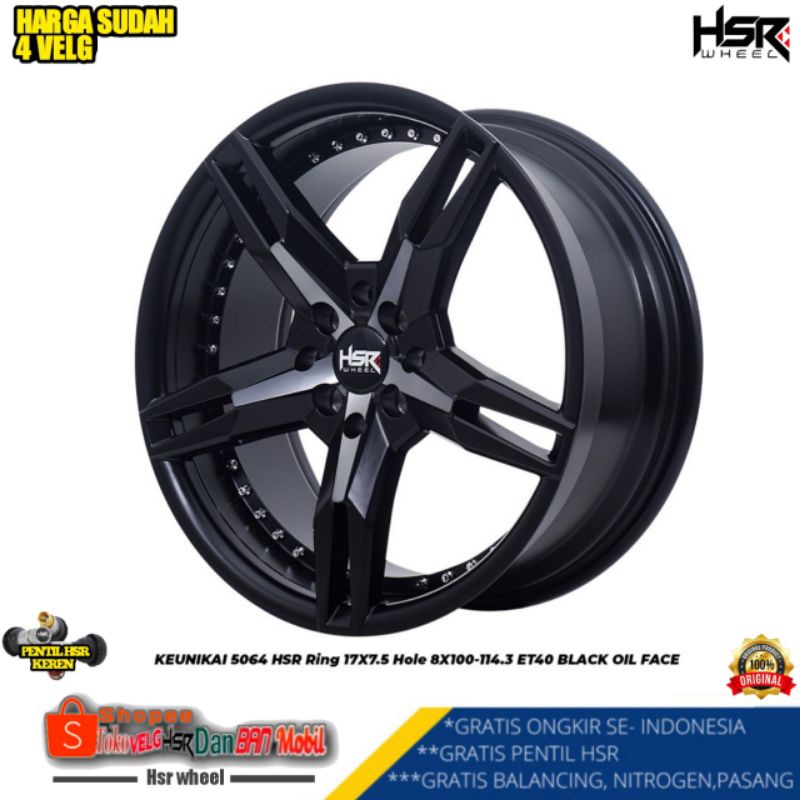 Paket Velg Sama Ban Racing Ring 17 HSR TYPE KEUNIKAI Velg Mobil Jazz yari avanza mobilio dll