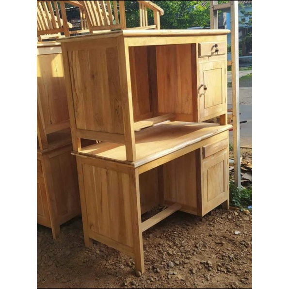 TERMURAH MEJA KANTOR MEJA BELAJAR MEJA GURU MEJA KERJA KAYU JATI MENTAHAN