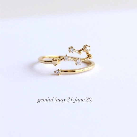 Cincin Terbuka Berlian Kristal 12 Konstelasi Fashion Korea
