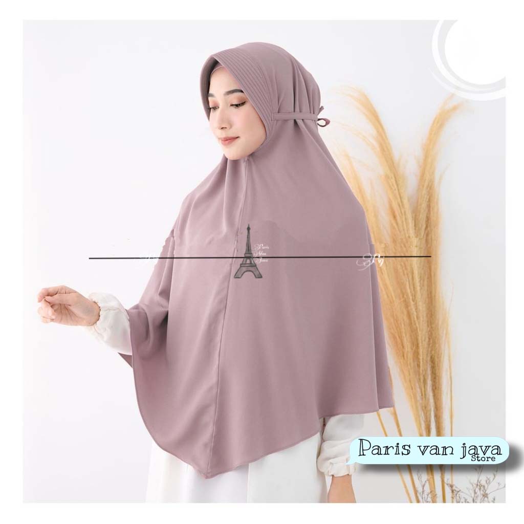 Jilbab Syari Bergo Hamidah Jumbo Pad Tali Moscrepe (XL) | Hijab Khimar Instant Jumbo (XL) | Kerudung Pad Pakai Tali Size XL