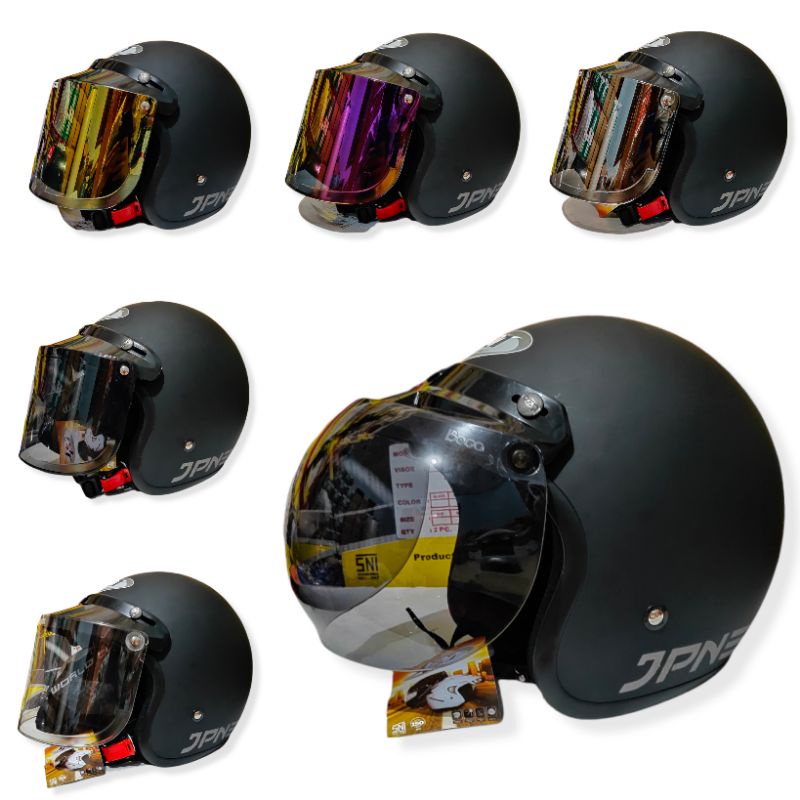 HELM BOGO JPN RETRO ORIGINAL - HITAM DOP