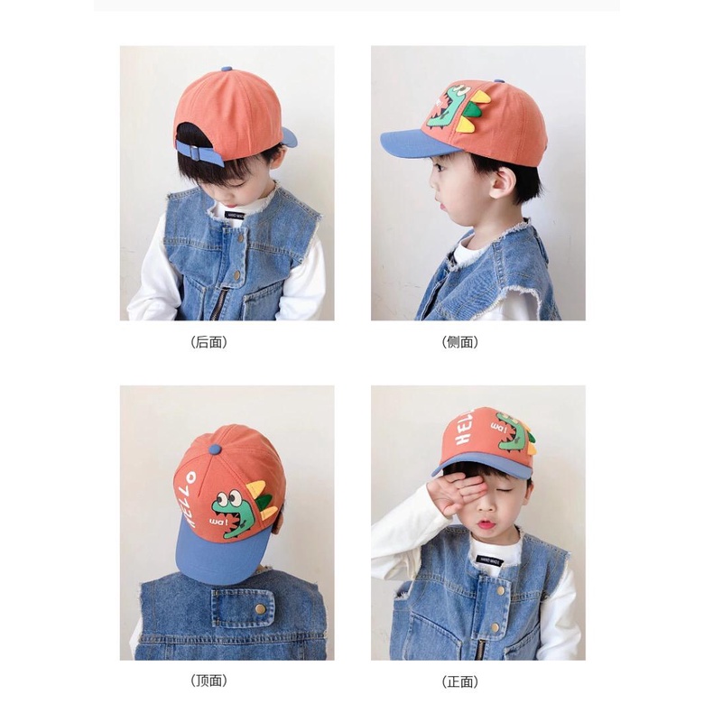 Topi Baseball Anak Laki-laki / Perempuan Gambar Dinosaurus Import HT16