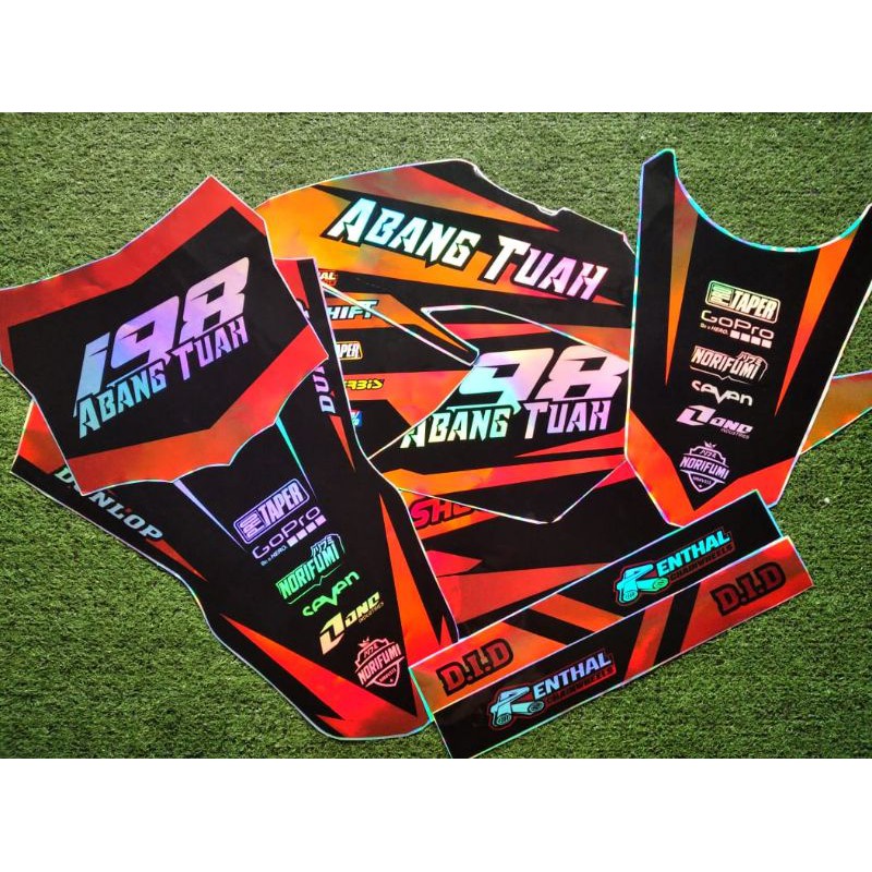 Decal Sticker KlX BF Full Chrome Hologram/Pelangi(Dtracker, KLX BF 150, KLX S)Desain bebas request