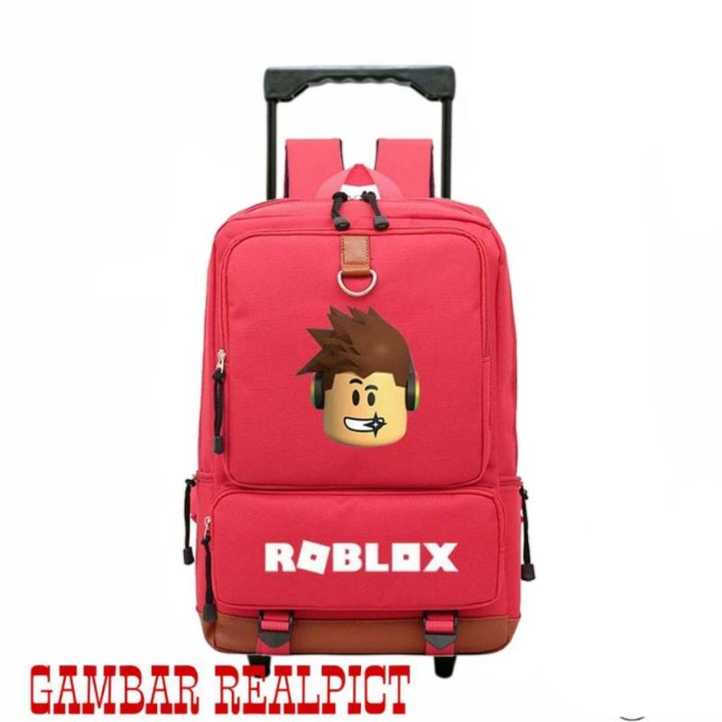 Ransel Roblox Tas Ransel Sekolah Anak Laki-laki Tk Sd Smp Karakter - Hitam Merah Abu-abu