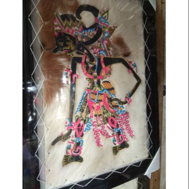 TERMURAH! LUKISAN WAYANG KULIT GATOTKACA UKURAN 70 x 50 cm BAHAN KULIT KAMBING ASLI PAJANGAN DINDING