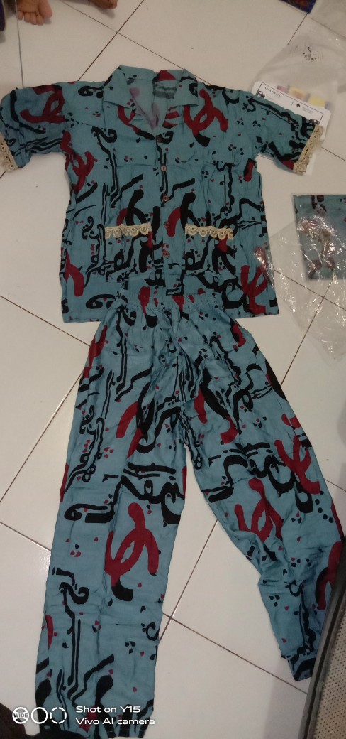 Setelan Celana Panjang Batik Cap/ Malaman