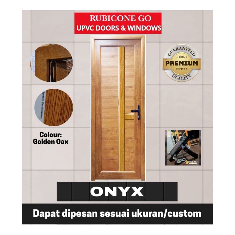 Pintu Utama/ Kamar/ Kantor Upvc Rubicon Go - Onyx