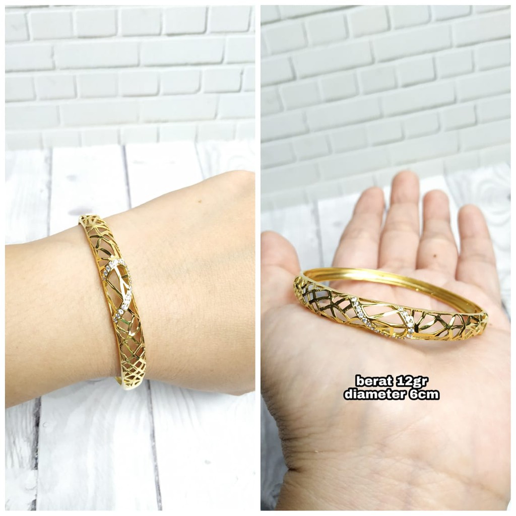 GELANG MOTIF RANTING CARANG MATA ZIRCON PERAK ASLI S925 KODE CF050