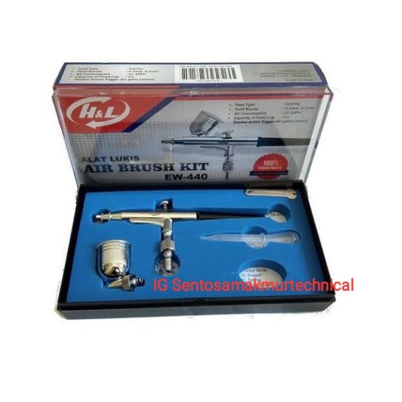 H&amp;L HL EW 440 Air Brush Kit Pen Brush Spray Gun Lukis EW440