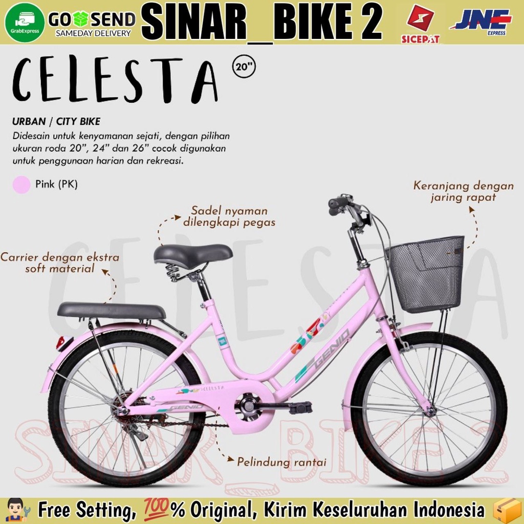 Sepeda Keranjang Dewasa Ctb Genio CELESTA 20 24 26Inch City Bike 2024