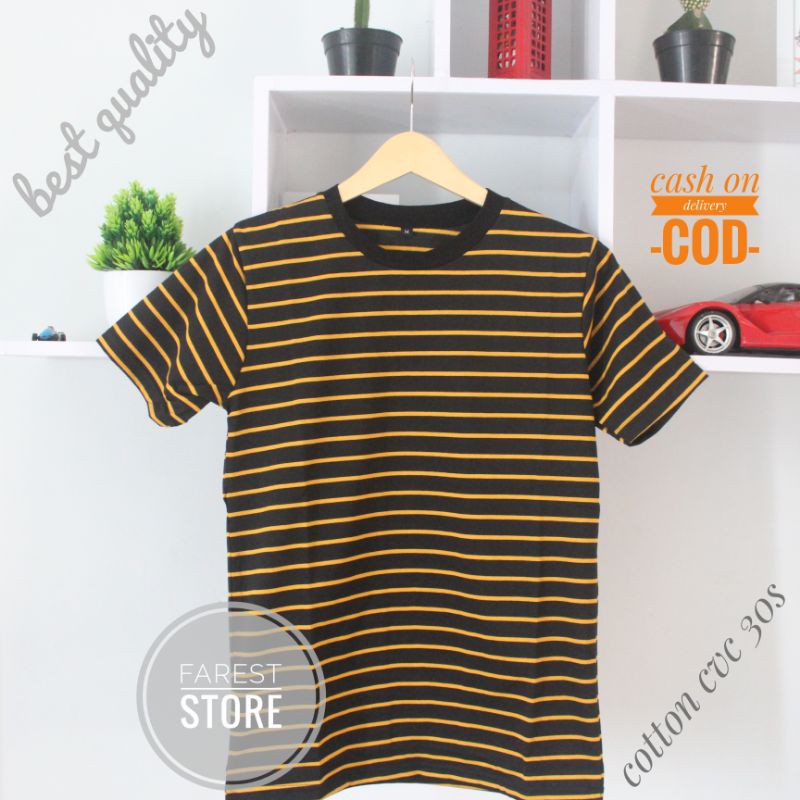  Kaos  stripe salur  pria  wanita baju  salur  berkwalitas 