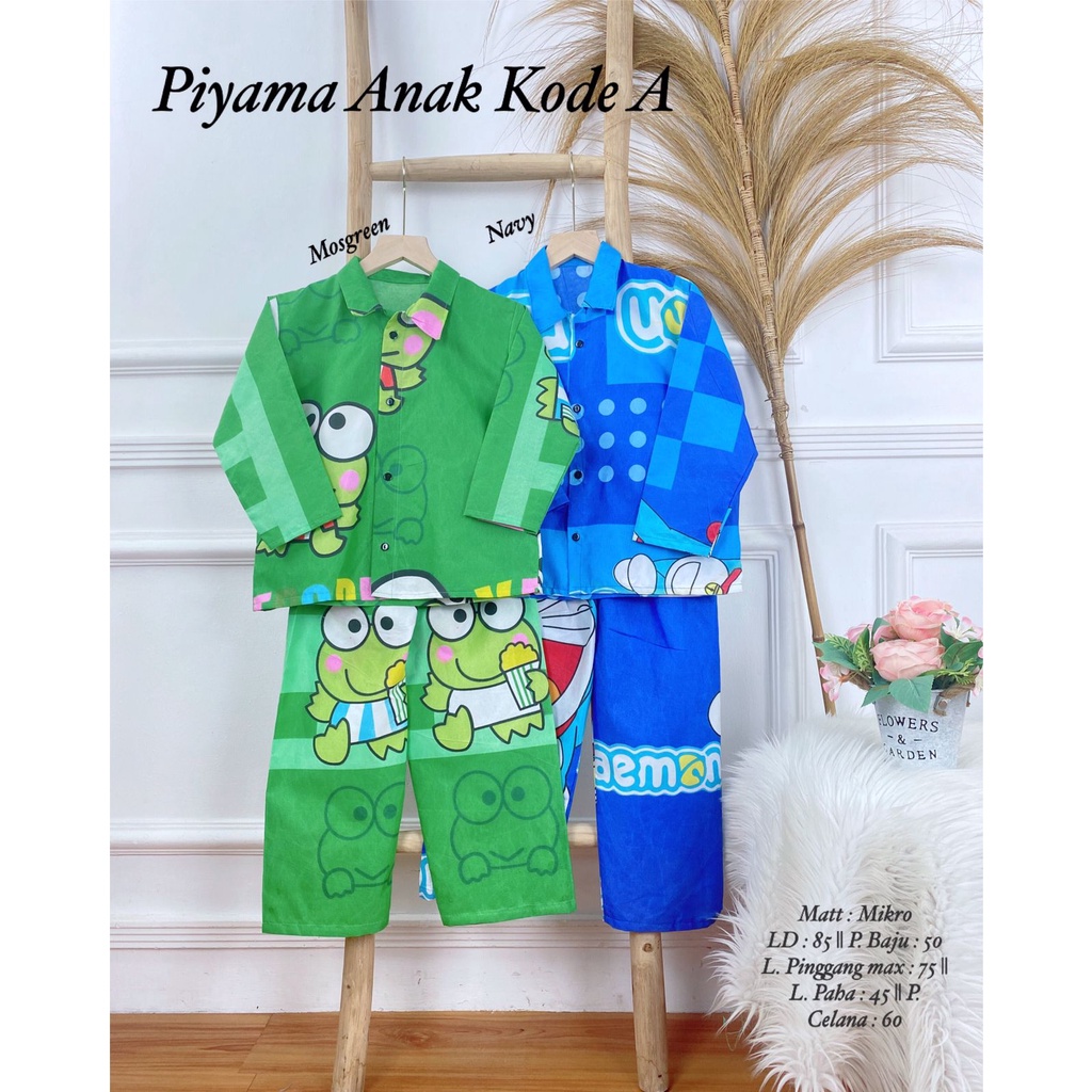 Piyama Anak Baju Tidur Anak Setelan Anak Mikro Kode A