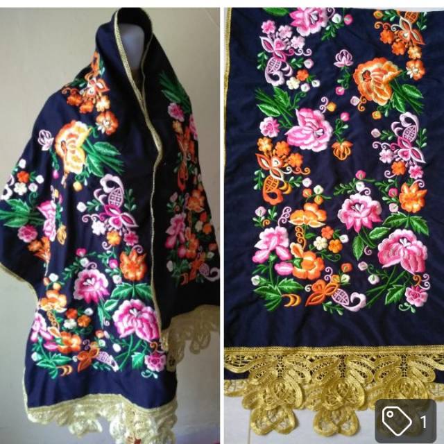 Selendang Koto Gadang Khas Bukittinggi Bordir Komputer