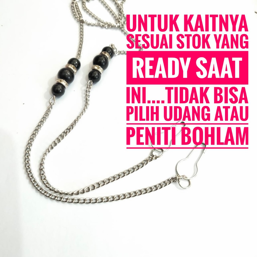 Kalung masker rantai mutiara spacer kokot kepiting/strap masker