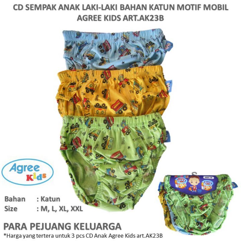 Celana Dalam Anak Cowok | agree kids AK 023 | 3 Pcs*