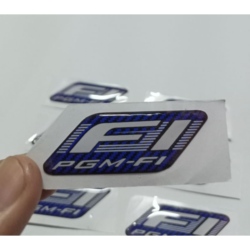 Stiker Sticker Cutting Motor Logo PGM FI biru