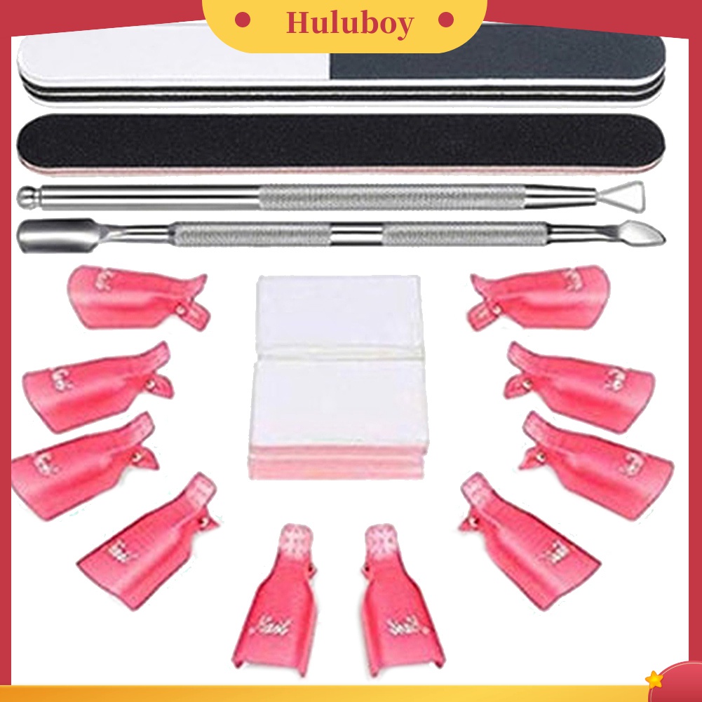 Huluboy Huluboy♡ Set Klip + Brush + Pad + Pendorong Kutikula Untuk Manicure