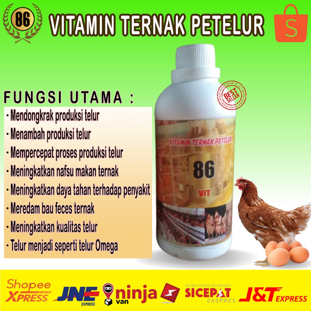 Suplemen Jamu Ternak Petelur - Vitamin Ayam Petelur - Meningkatkan Produksi Telur