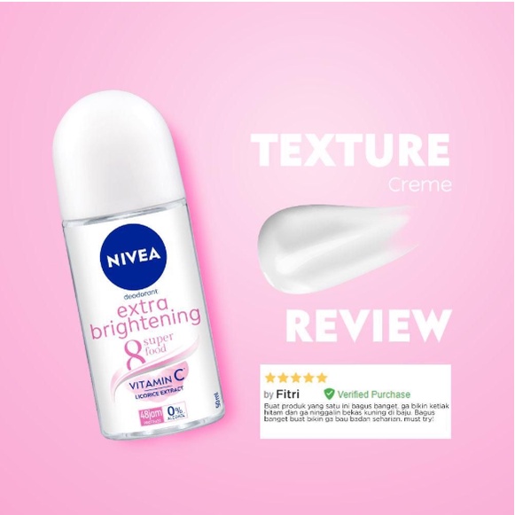 NIVEA Personal Care Deodorant Extra Brightening Roll On - 25 ml