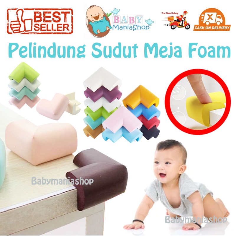 PENGAMAN PELINDUNG SUDUT SIKU MEJA Empuk Tebal Aman + Double Tape Perekat Corner Protector Keamanan Bayi Baby Safety NBR Foam Gabus Karet Babymaniashop