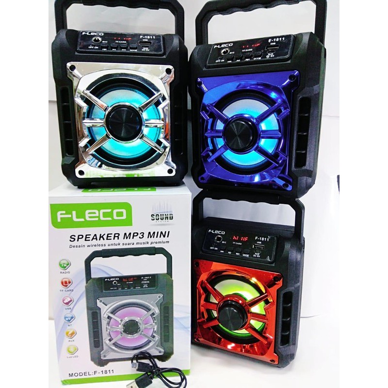 FLECO Speaker bluetooth mp3 fleco F-1810 / fleco F-1811 ( bisa colok mic Microphone )