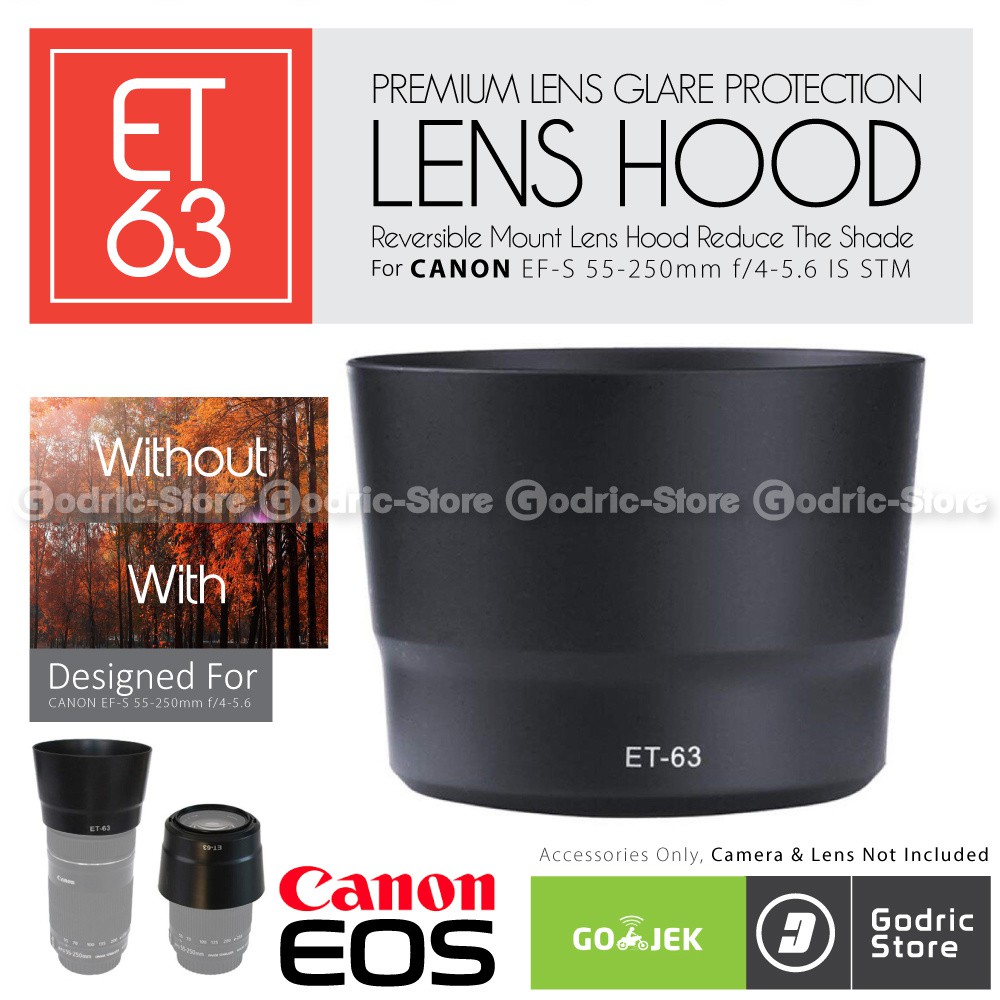 Lens Hood ET-63 for Canon EF-S 55-250MM F/4-5.6 IS STM Bayonet ET63