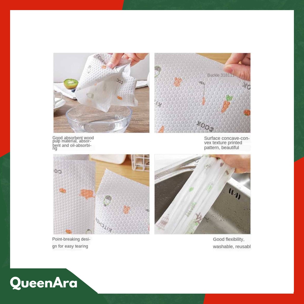 EOU HOME Tisu Kertas Reusable Paper Towel 1 Roll (50 Helai) - MB104