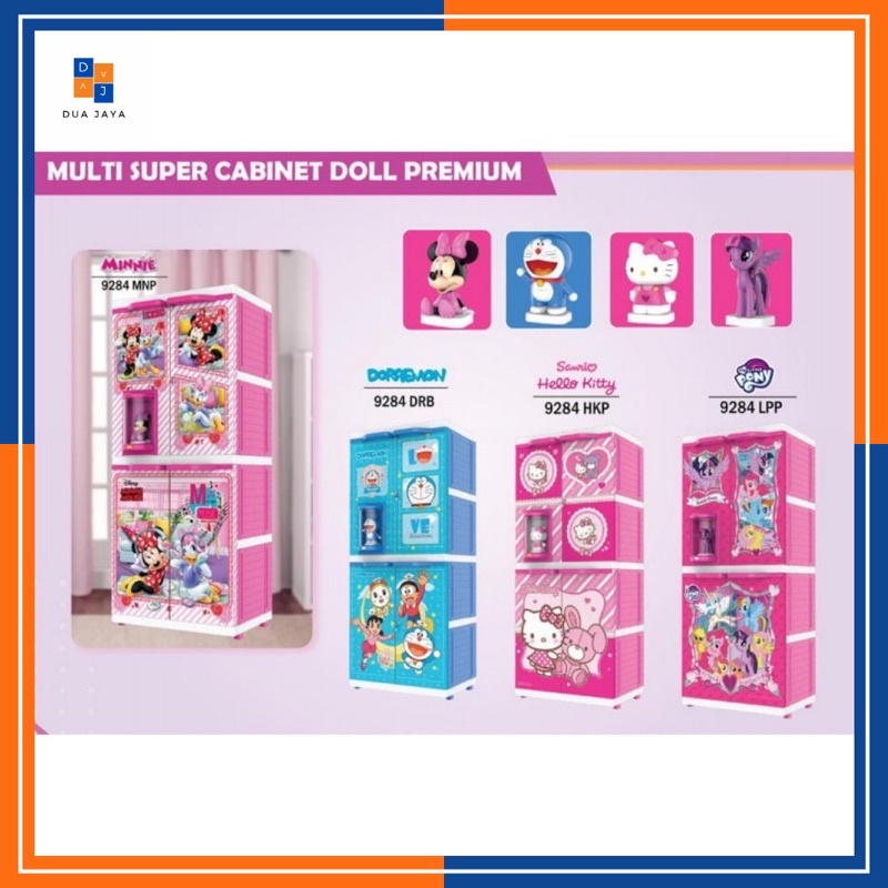 NAIBA - Lemari MSC Doll Karakter / Lemari Naiba MSC Doll Premium 9284 / Almari Pakaian Plastik Full 