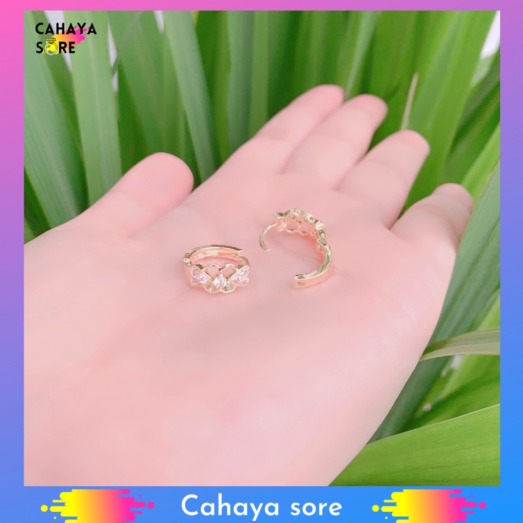 Anting Xuping Gold Anting Dewasa Model Clip Permata AD40