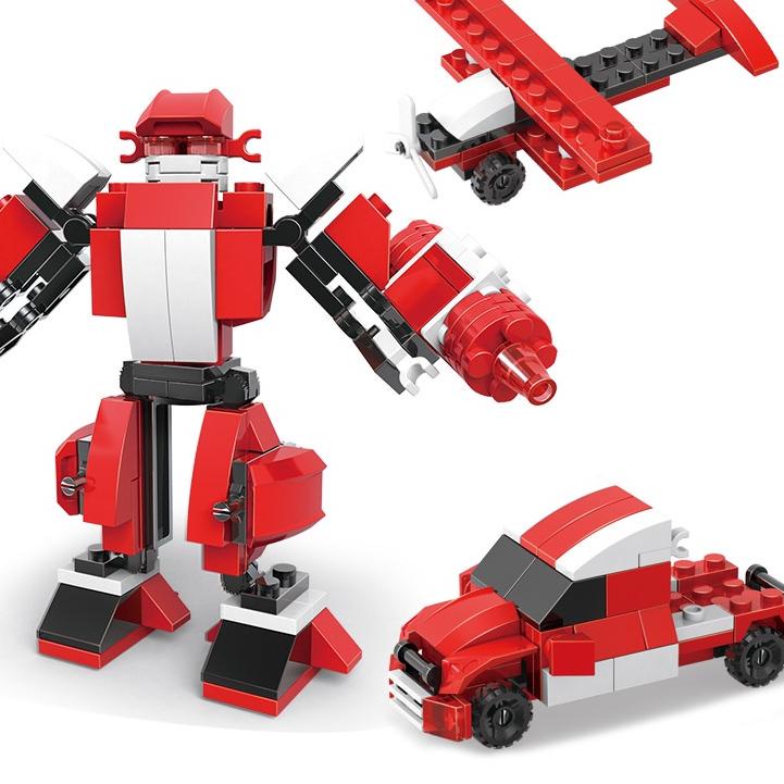 Sudah READY.. Transformer Mainan Balok Edukasi Karakter Kartun Mainan Balok DIY 3D Puzzle Brick Mini