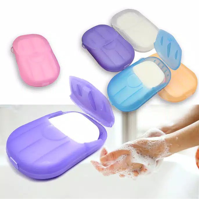 Sabun Kertas Portable Sabun Cuci Tangan Kertas Isi 20 pcs Travelling Travel Hand Wash Soap Paper