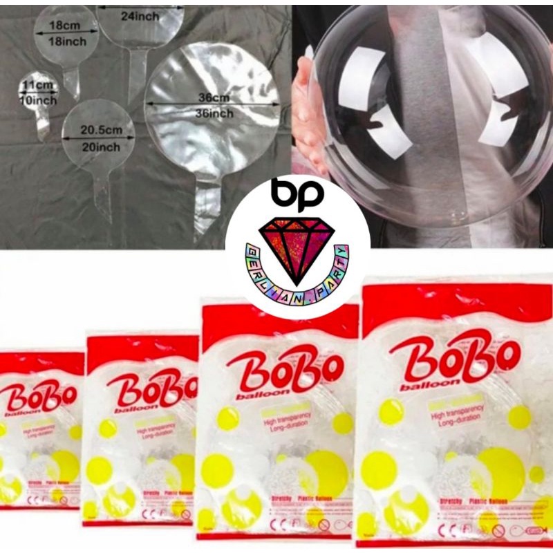 Balon BoBo PVC 12inch / Balon Transparan / Balon Bening Perpack isi 50